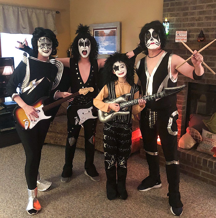 Timm's Family Halloween Costumes. I've Been A Kiss Fan All My Life And Have Always Wanted To Do This. Kids Are Finally Old Enough To Pull It Off. So Much Fun