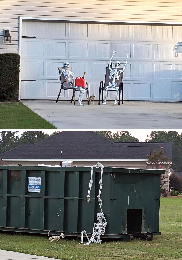 Neighbors Had A House Fire And Got Creative With Their Halloween Decorations