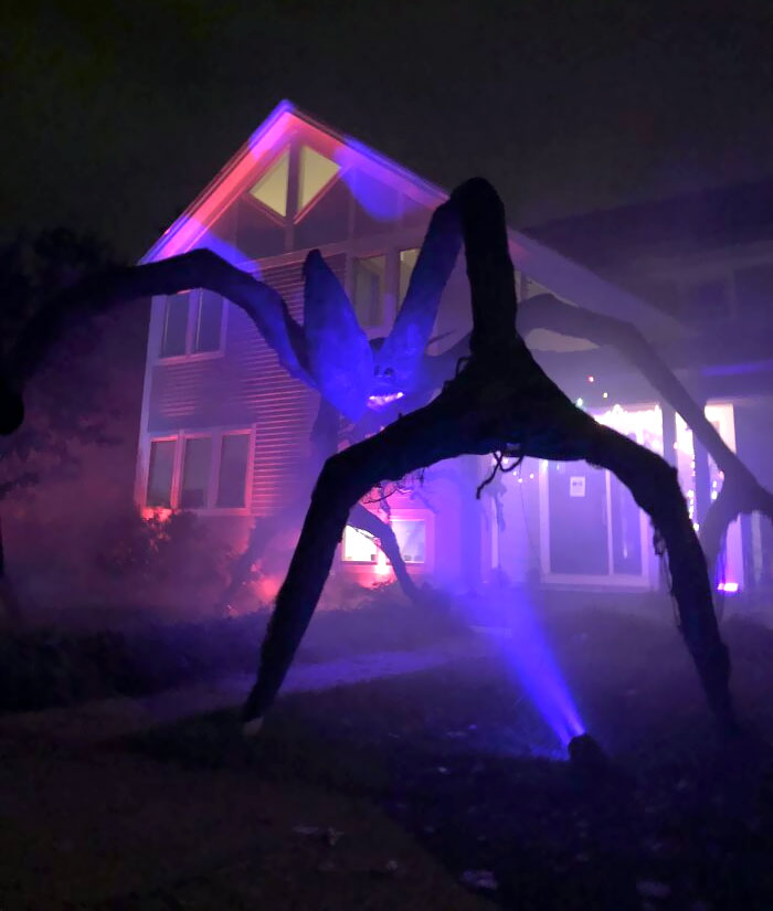 My Neighbors Constructed A Massive Mind Flayer Decoration In Front Of Their House For Halloween