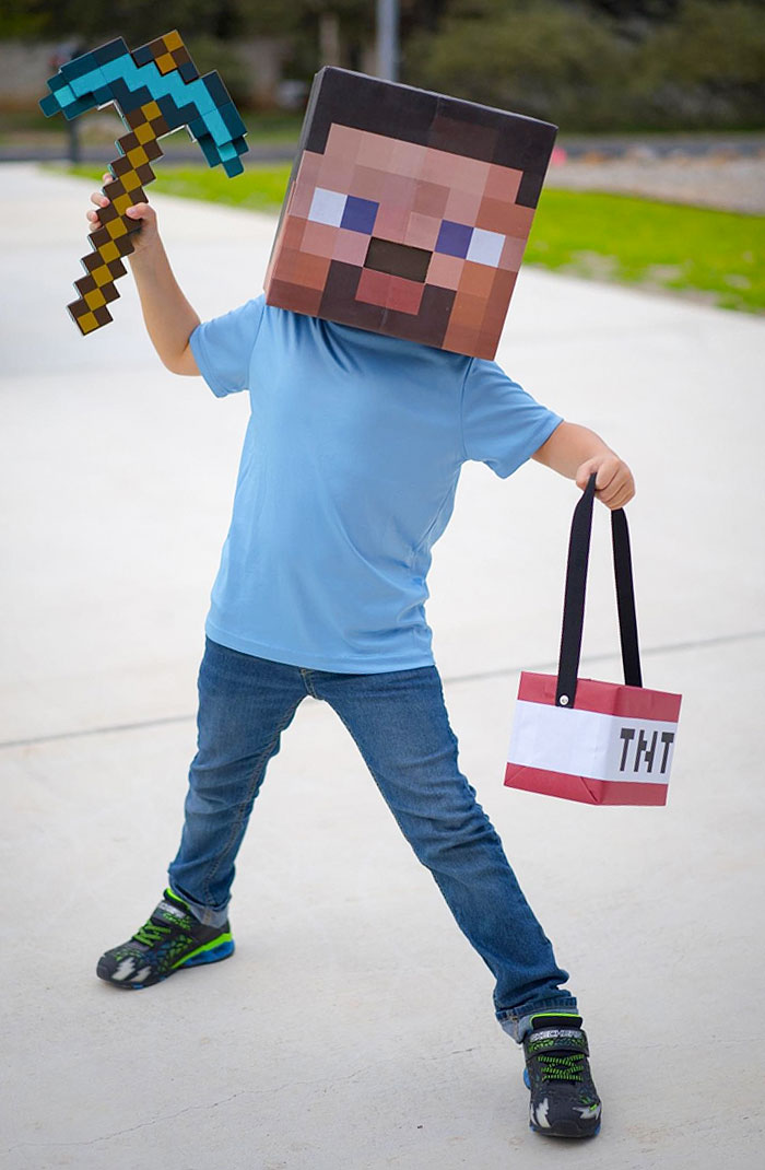 My Son As A Minecraft Steve For Halloween
