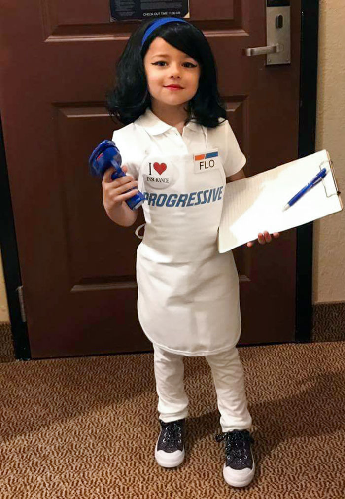 My 5-Year-Old Wanted Nothing More Than To Be Flo For Halloween. My Wife Put This Together For Her