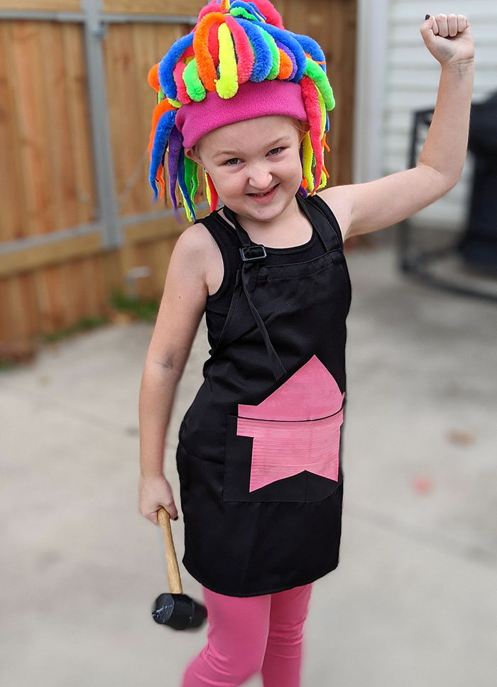 My Daughter Wanted To Be Bismuth From Steven Universe For Halloween. So We Did Our Best With Some Help From The Internet For Ideas