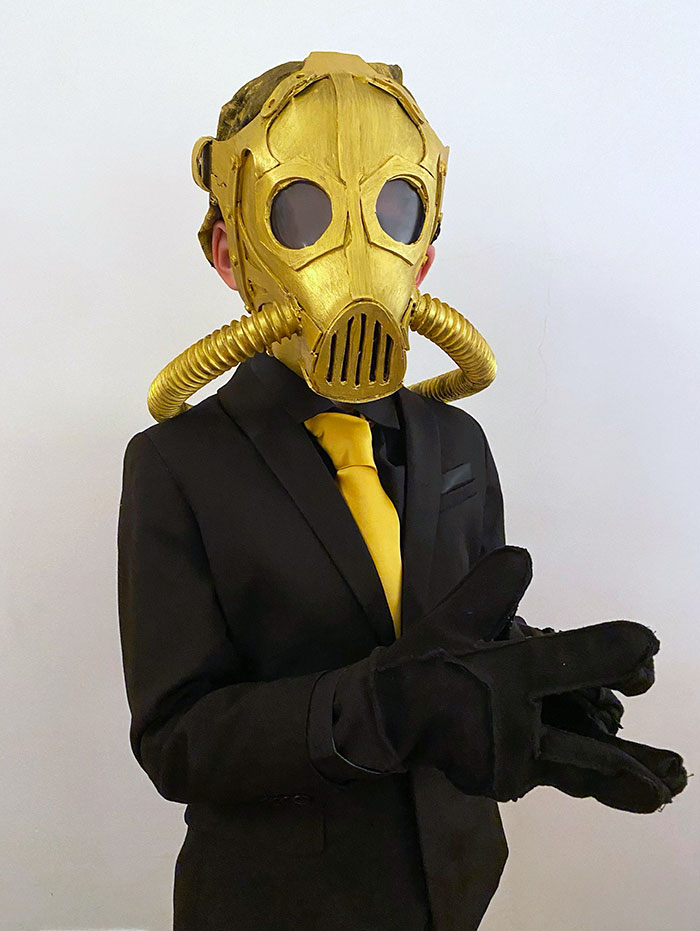 My Son Wanted To Be Chaos Double Agent For Halloween. The Mask Took Me A Long Time To Make But He Absolutely Loved It