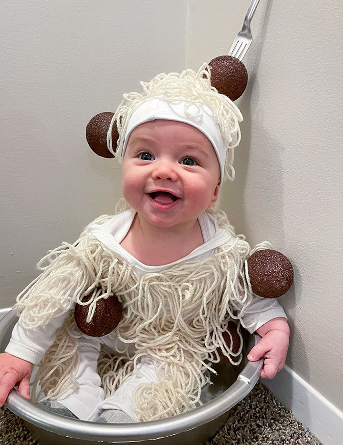 Happy Halloween. Here's Our Spaghetti And Meatballs. All Credit For The Costume Goes To His Momma