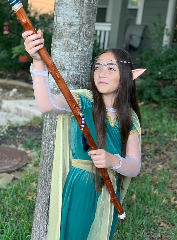 For Halloween My Daughter Insisted On Dressing Up As Her Dungeons And Dragons Character, Ashera - The Moon Elf Druid