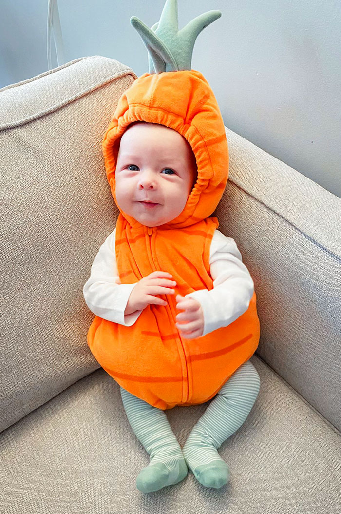 My Daughter Dressed My Grandson As A Carrot For Halloween Because She Couldn't Find A Pumpkin Costume
