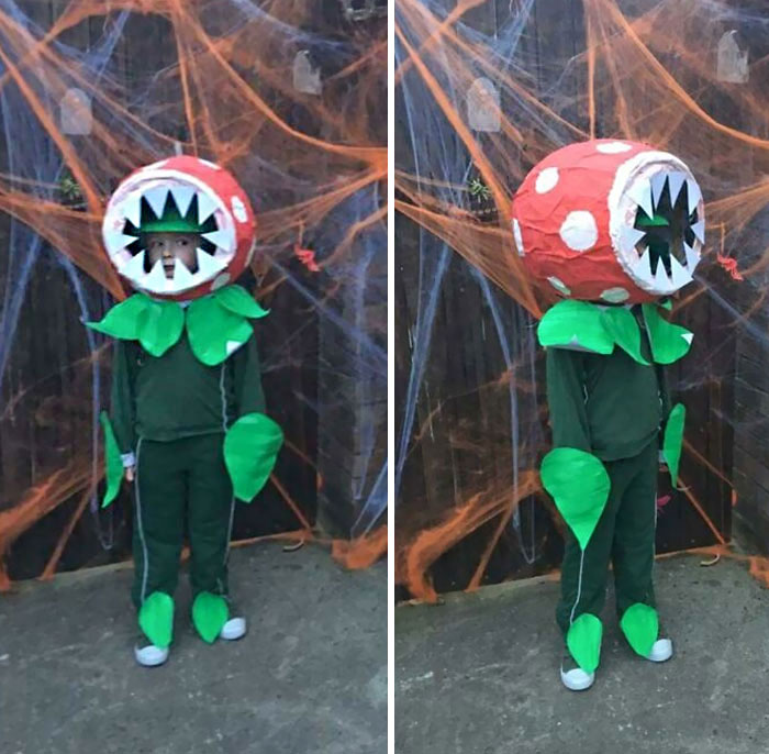 My 6-Year-Old Nephew Wanted To Be The Mario Piranha Plant For Halloween
