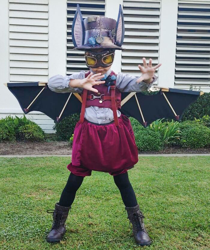 My Daughter's Costume - Blackberry Bat. It Is Her Own Made-Up Villain