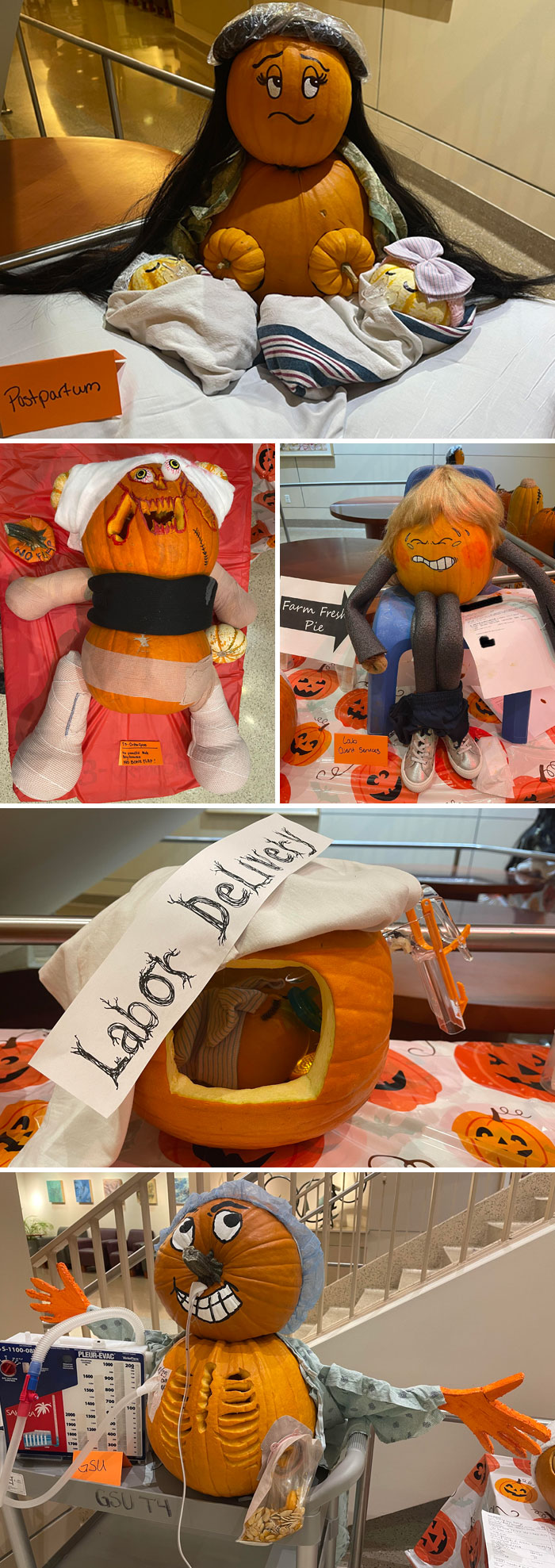 Some Of The Floors Had A Pumpkin Carving Contest