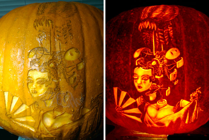 Andromeda Proxy. Carved Into A Living Pumpkin