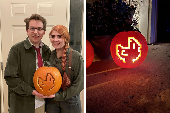 We Went As Leah And Harvey For Halloween! Bonus Chicken Pumpkin