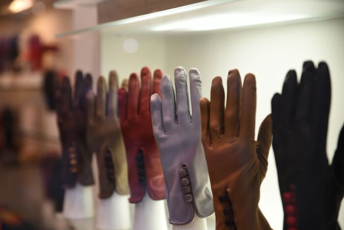 Colorful gloves on mannequin