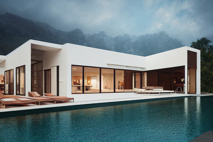 Luxury contemporary design pool villa 