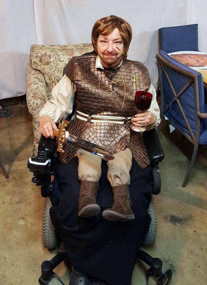 Incorporating A Wheelchair Into A Costume Properly. She Always Pays Her Debts