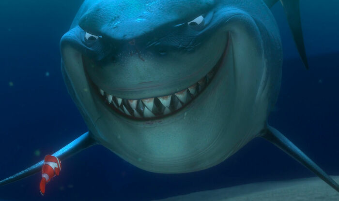 Bruce smiling from Finding Nemo