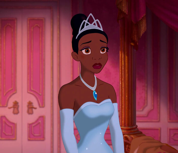 Princess Tiana wearing blue dress from The Princess and the Frog