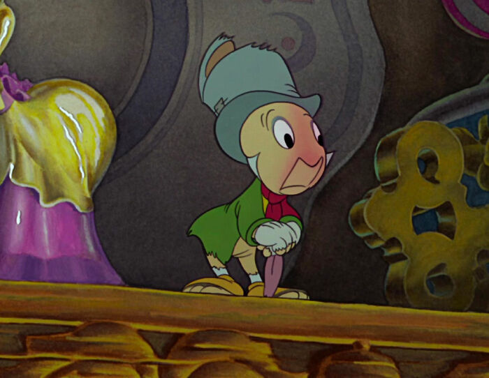 Jiminy Cricket watching from Pinocchio