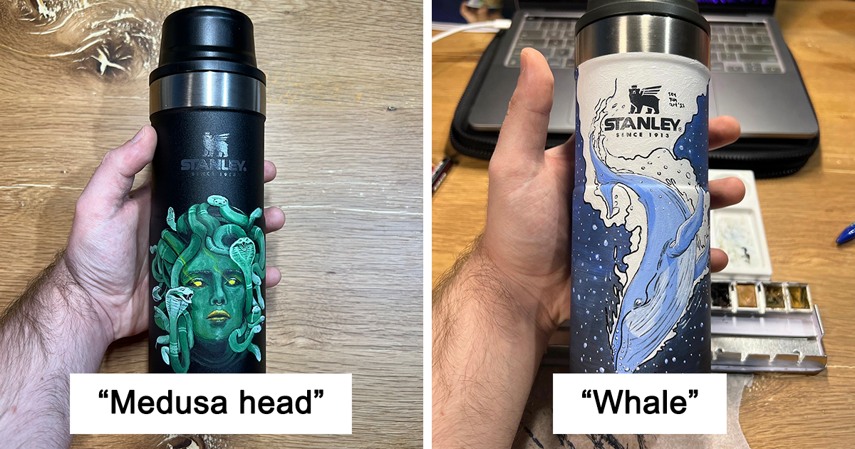 13 Realistic Drawings I Created On ‘Stanley’ Thermoses Bored Panda