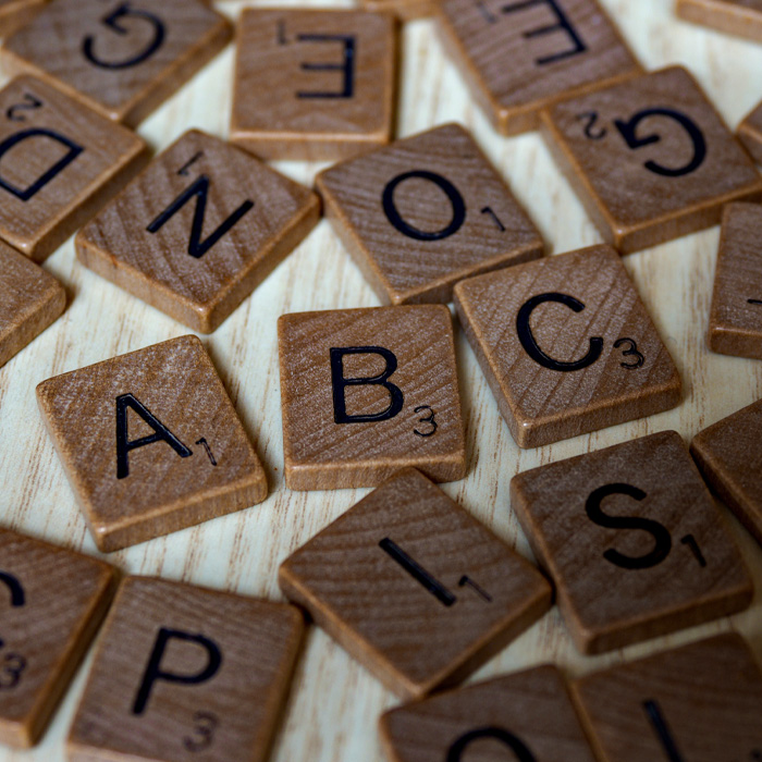 Wooden blocks with letters on it 