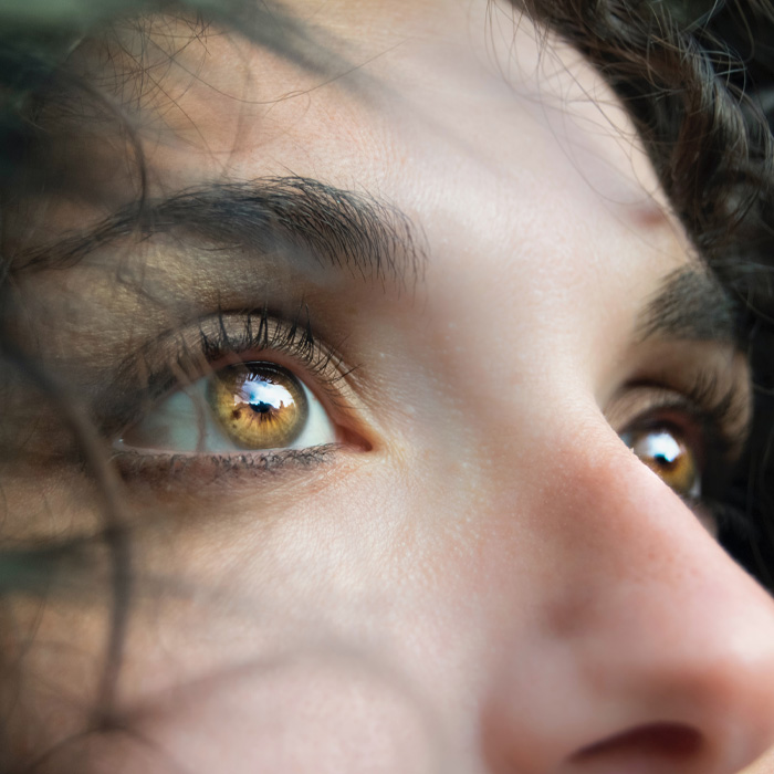 A girl with a brown eyes 