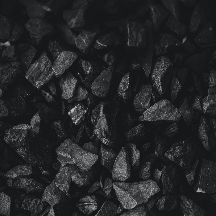 A pile of charcoal 