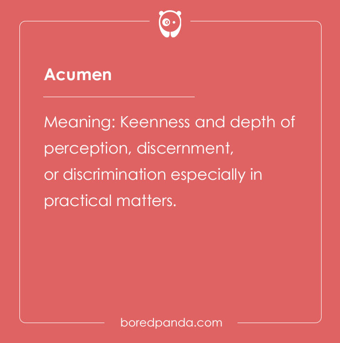 The meaning of word acumen