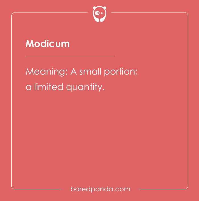 The meaning of word modicum
