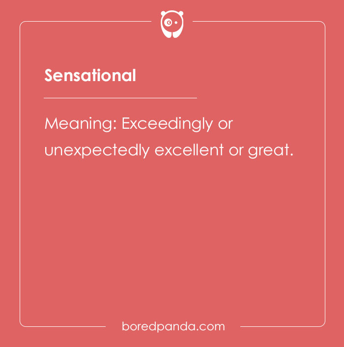 The meaning of word sensational