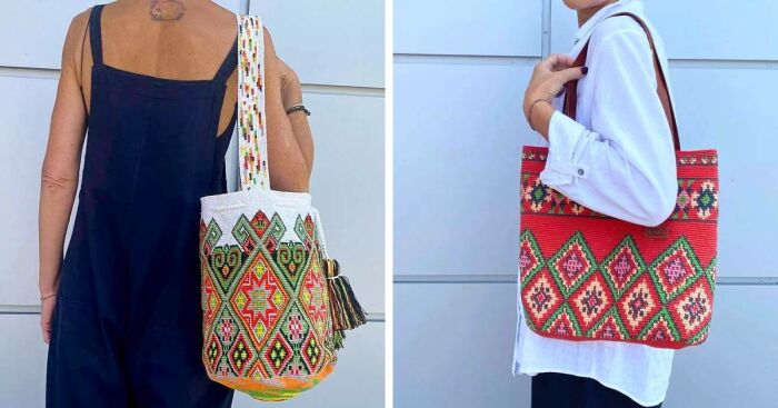 My Sister And I Crocheted A Whole Series Of Bags Using Recycled Yarn (7 Pics)