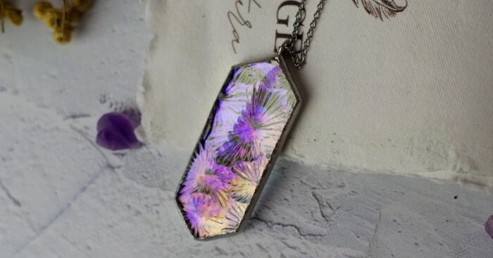 I Made Unique Handmade Tiffany Jewelry From Glass, Real Flowers And Fern