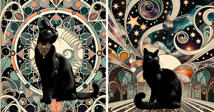 We Brought The Golden Age Of Art Nouveau Back With Cat-Inspired Designs