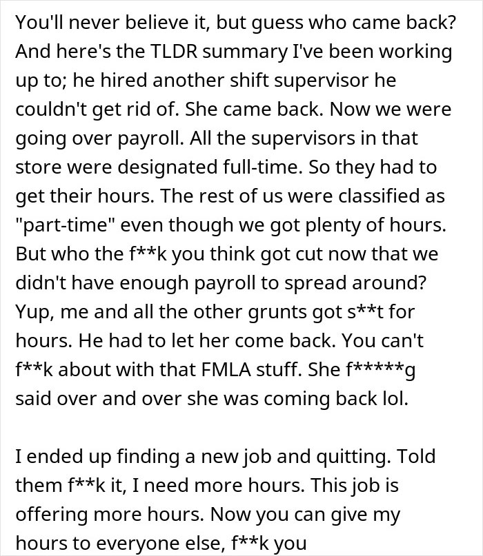 Boss Thinks Worker Is Just Sulking, Learns They Quit A Month Ago In Malicious Compliance Boss Thinks Worker Is Just Sulking, Learns They Quit A Month Ago In Malicious Compliance