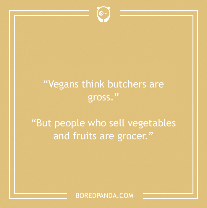 Fruit joke about butcher and people who sell vegetables