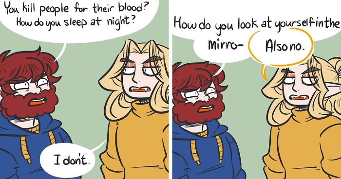 44 Humorous Comics About Supernatural Beings Living Simple Everyday Lives Created By This Artist