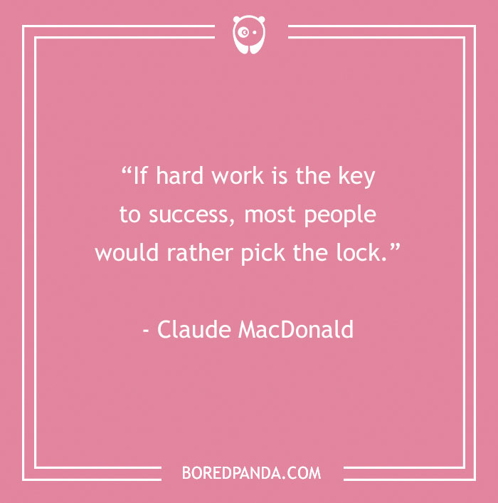 Claude MacDonald quote about path to success 