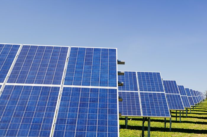 Solar panels in the field
