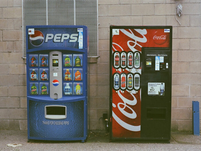Pepsi and Coca Cola vending machines