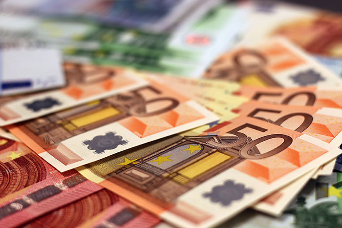 Photo of euro banknotes