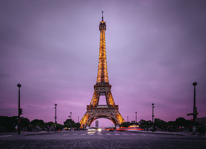 Photo of Eiffel Tower and purple sky