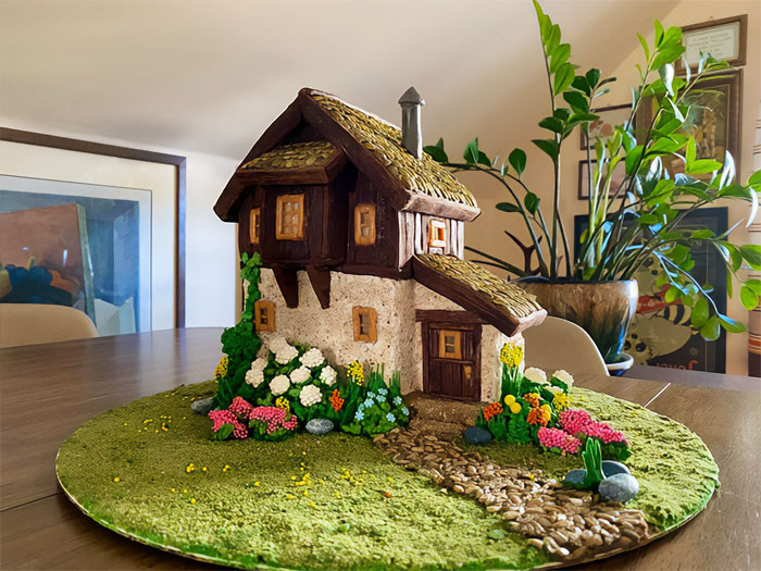 Gingerbread spring house.