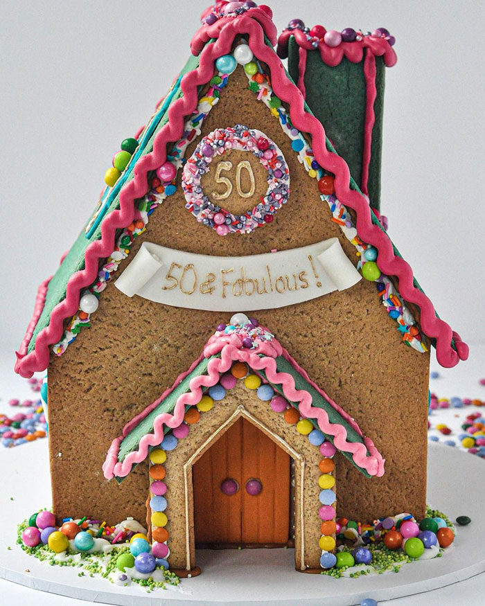 Birthday gingerbread house.