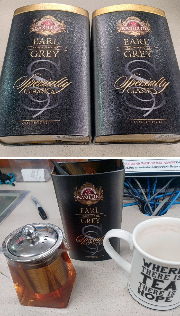 At Work I'm Known For Being A Bit Of A Tea Freak, And For Christmas My Boss Got Me 2 Tins Of My Favorite Type And Brand Of Loose Leaf