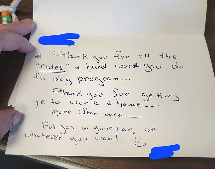 I Have Been Giving My Boss A Ride To And From Work For The Past 2 Days. I Found This On My Desk This Morning With Money Inside