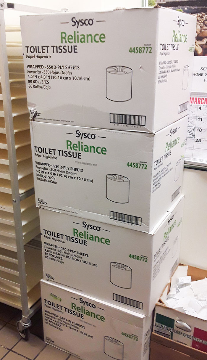 My Boss Ordered All This Toilet Paper For My Coworkers Who Ran Out While Walmart Is Out Of Stock