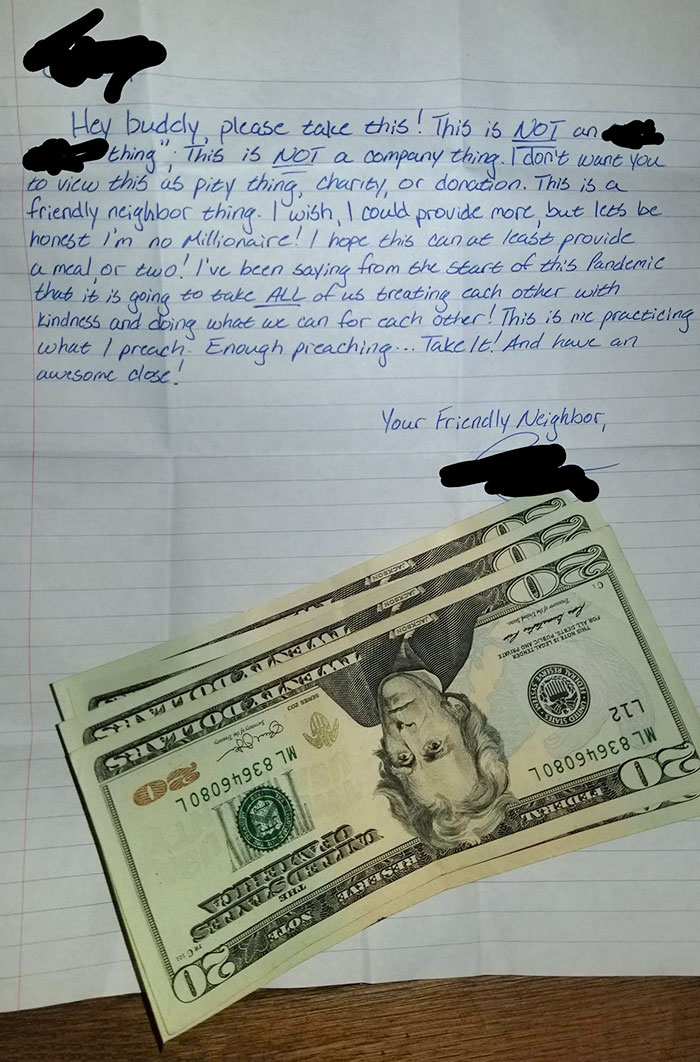 I Had Mentioned That We Were Having Financial Difficulties At Work To My Boss. I Didn't Expect This At All And Almost Went Full Cry Mode At Work