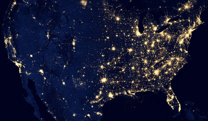 United States seen from orbit
