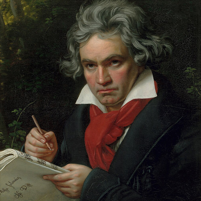 Beethoven with the manuscript of the Missa solemnis