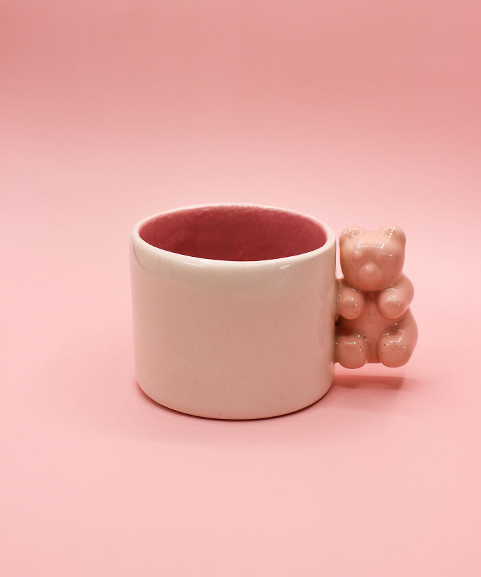 Porcelain Coffee Cup With A Gummy Bear Handle