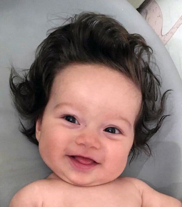 Troll Hair, Don't Care. Avvie At 3 Months