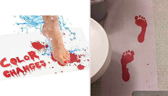Watch In Awe As The Bloody Bath Mat Morphs Into A Startling Scene, Adding A Shocking Twist To Your Daily Routine!